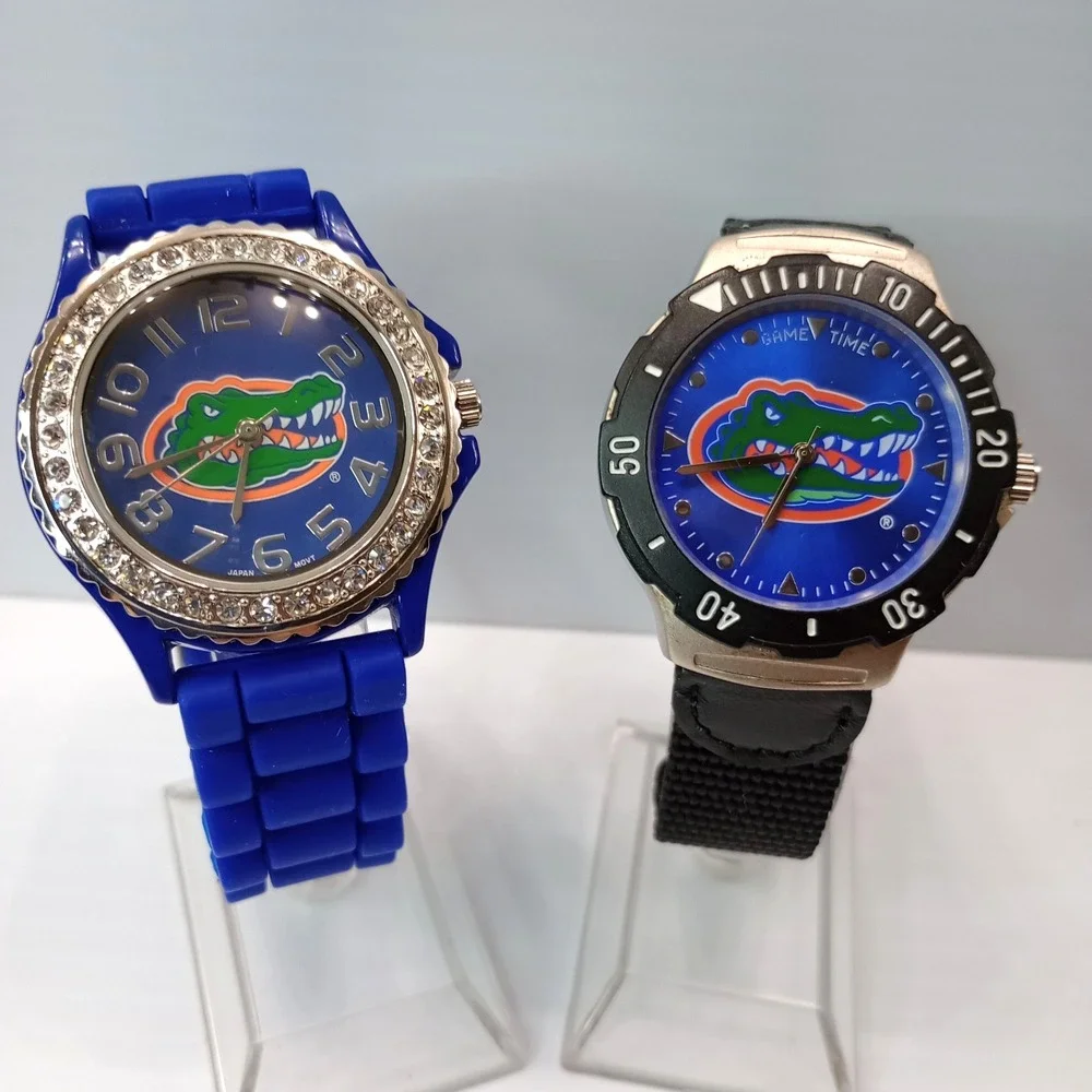 Lot of‎ 2 Florida Gators Watches Quartz Men's 39mm Blue & Black New Battery